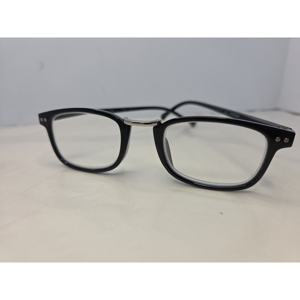GianMarco Venturi Reading Glasses +3.00 Black Square Frame Silver Adj Bridge